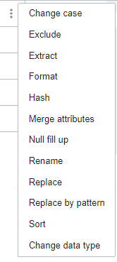 Transformation menu