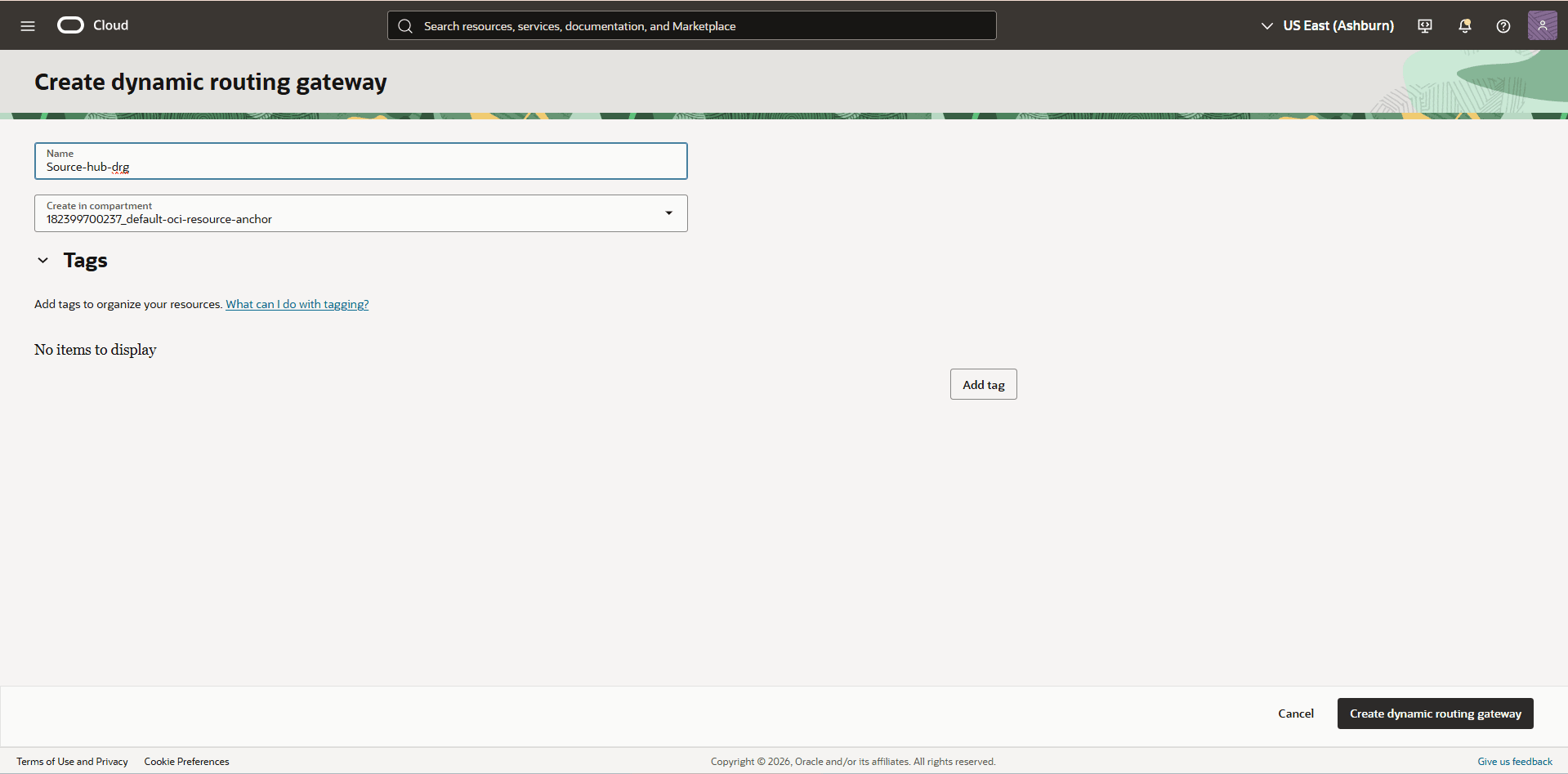 This screenshot shows the required configuration for cross-region restore.