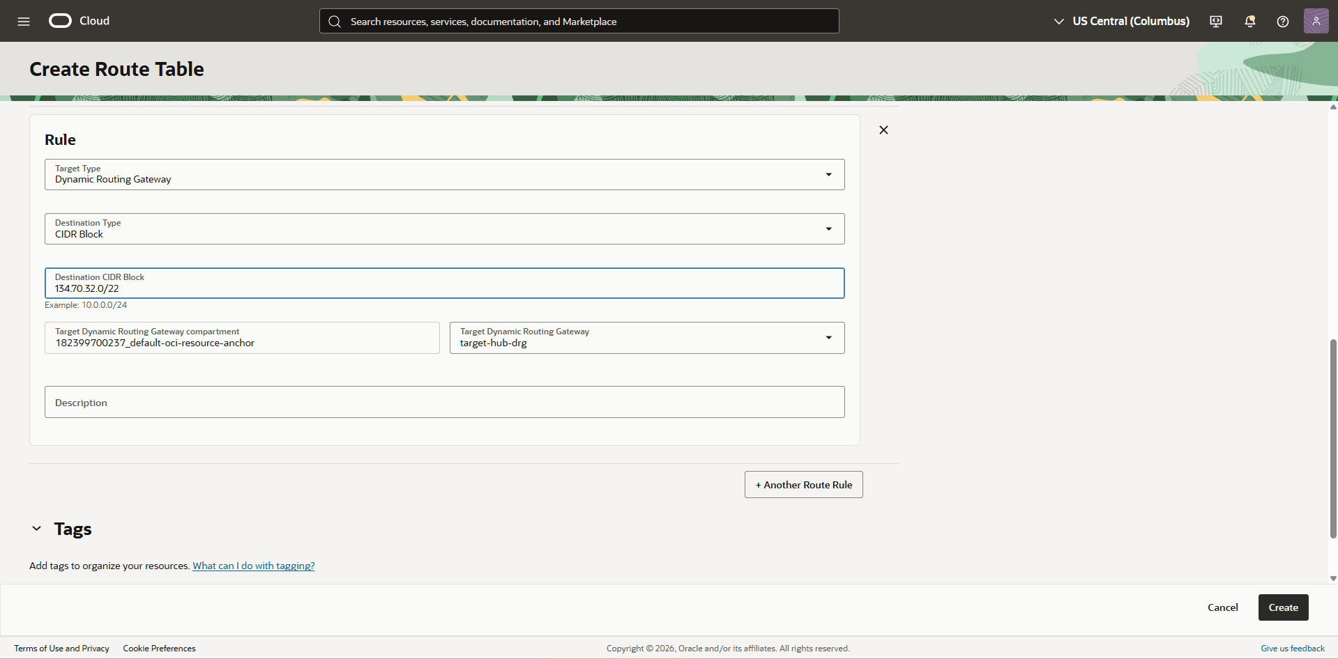 This screenshot shows the required configuration for cross-region restore.