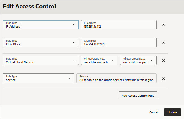 Description of oac_console_acl.jpg follows