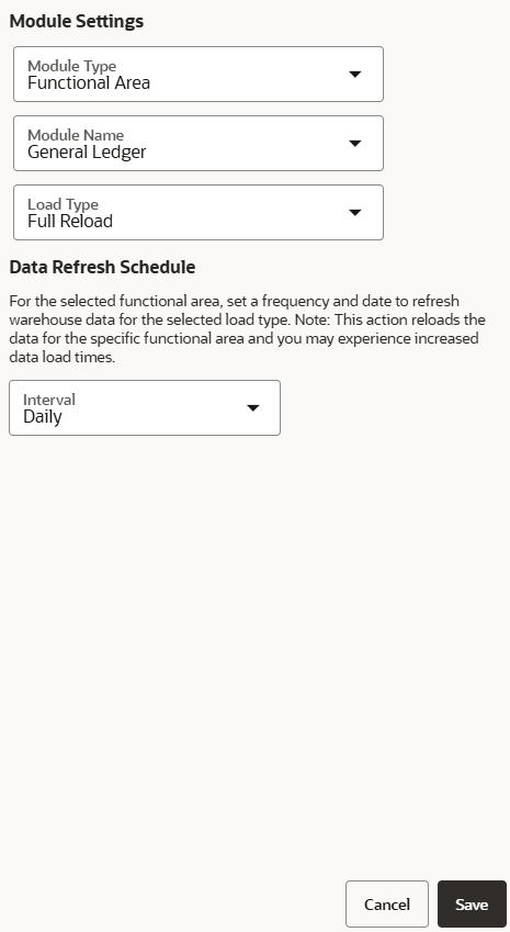 Module Settings dialog