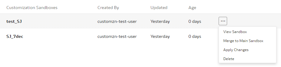 View Sandbox option