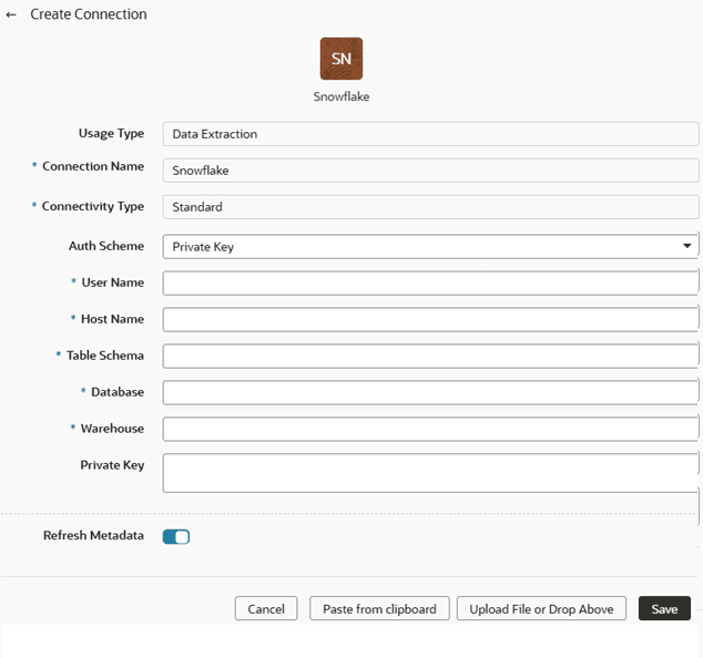 Create Snowflake connection with Private key authentication Create Snowflake connection with Private key authentication
