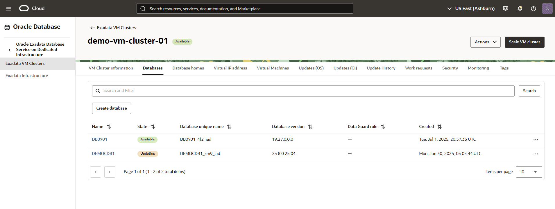 This screenshot shows the Container Database Point-in-Time Restore This screenshot shows the Container Database Point-in-Time Restore