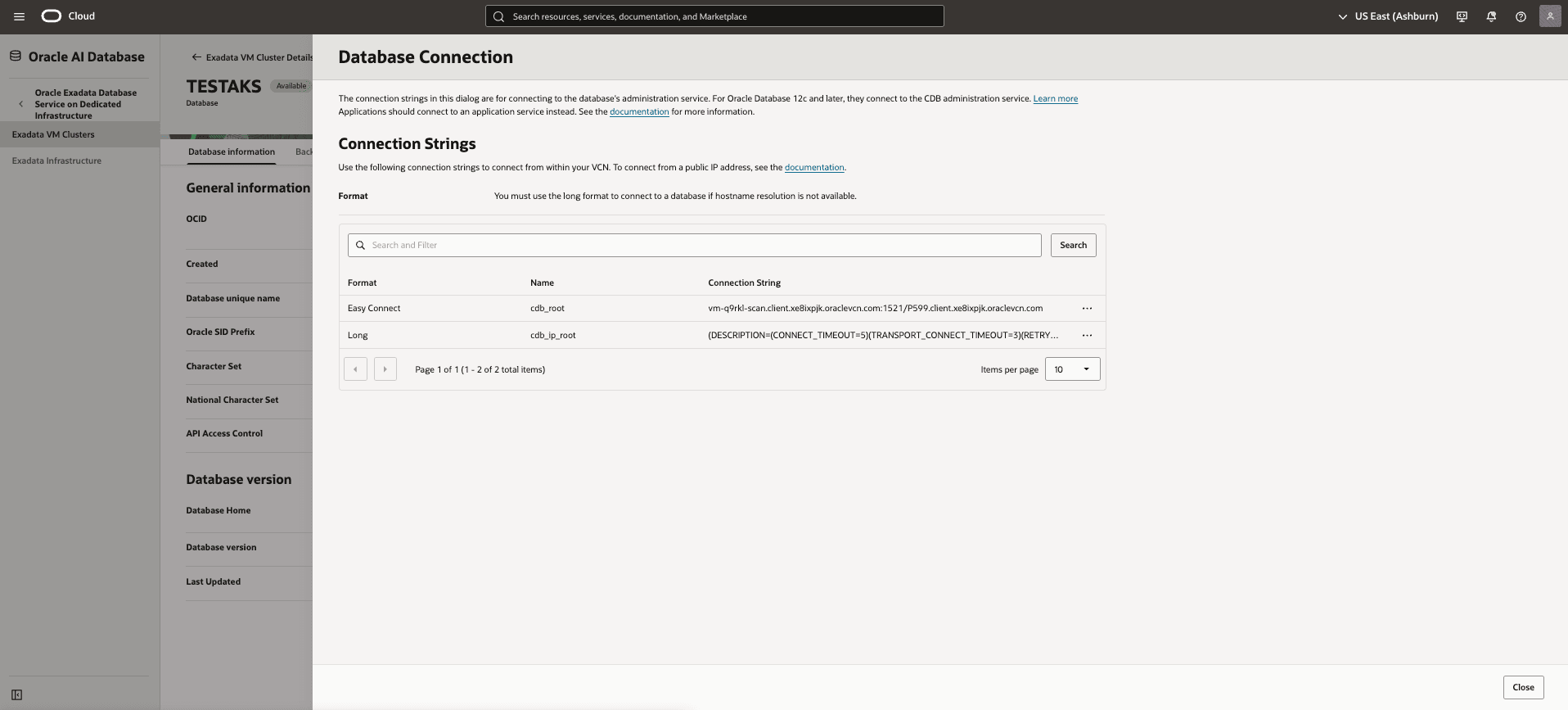 This screenshot shows an example of database connection. This screenshot shows an example of database connection.