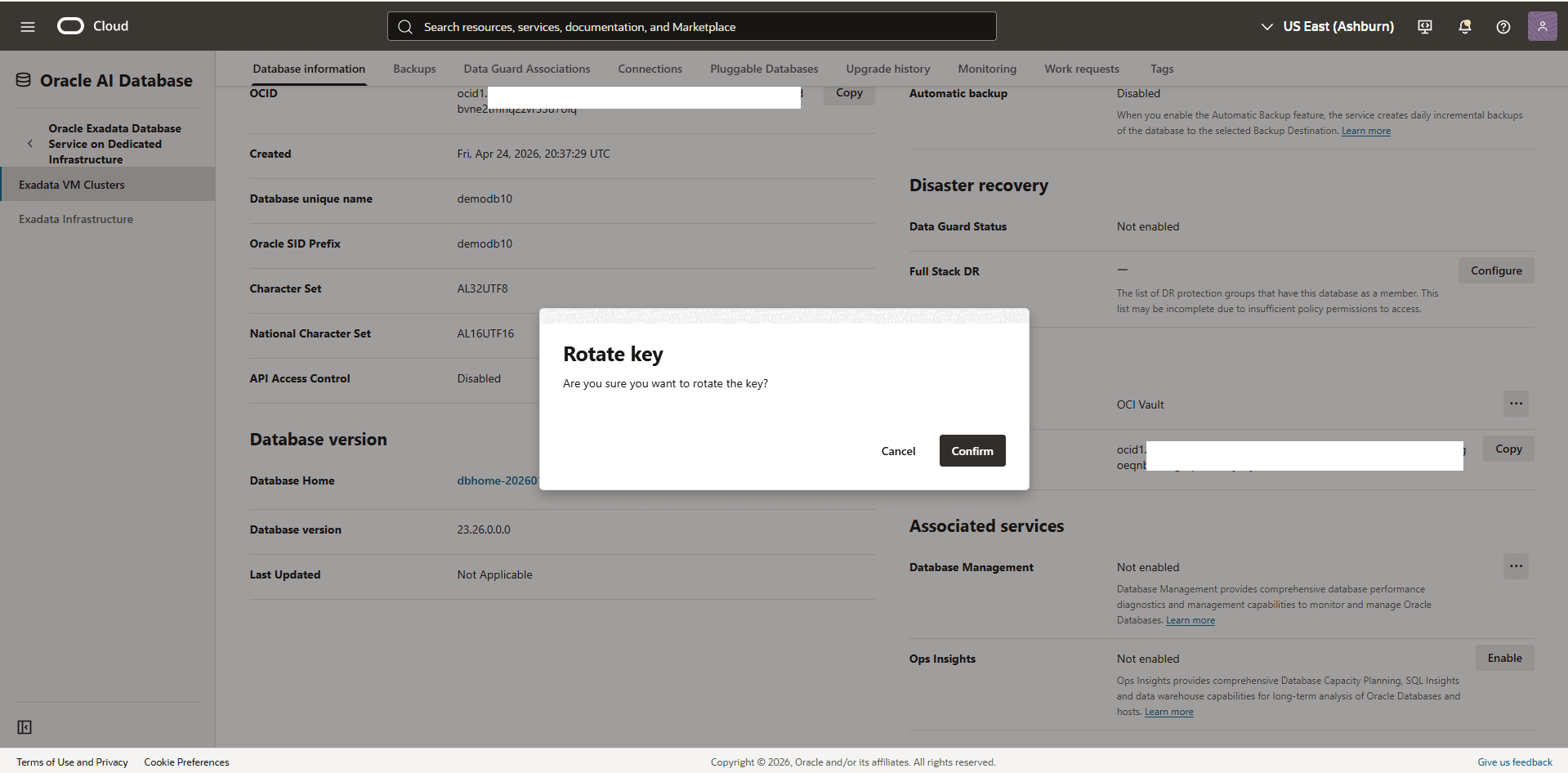 This screenshot shows how to rotate a key. This screenshot shows how to rotate a key.