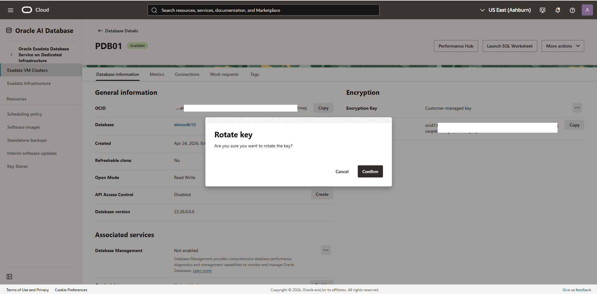 This screenshot shows how to rotate a key. This screenshot shows how to rotate a key.